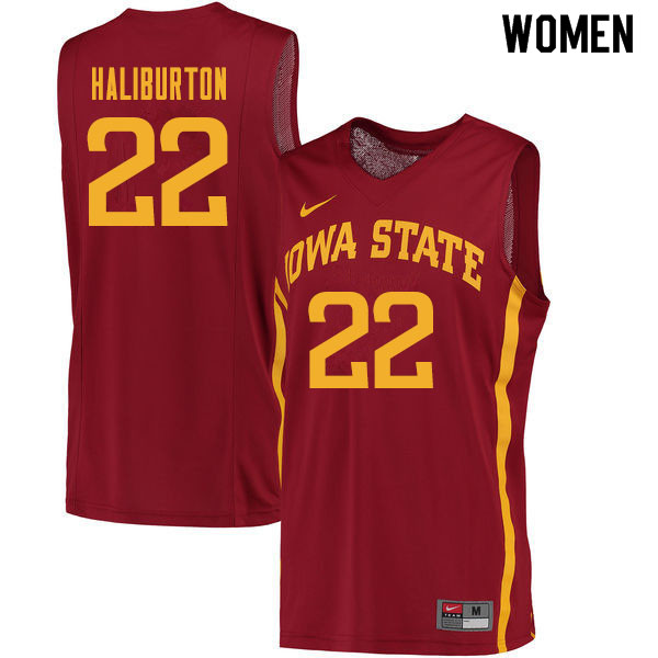 Women #22 Tyrese Haliburton Iowa State Cyclones College Basketball Jerseys Sale-Cardinal